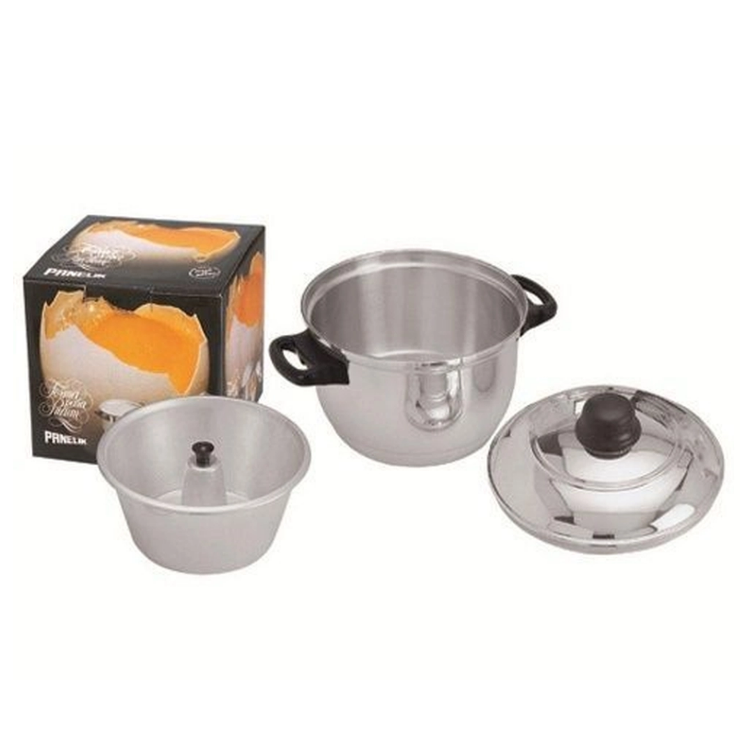 2-in-1 Bain Marie Pudding Shape Kit With Aluminum Cauldron